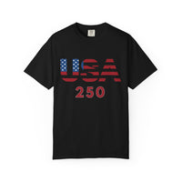 Load image into Gallery viewer, USA 250 T-Shirt — American Flag Patriotic Tee for Independence Day Celebrations/Comfort Colors