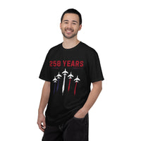 Load image into Gallery viewer, Anniversary Airshow T-Shirt — "250 Years" Jet Formation Design Comfort Colors