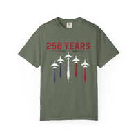 Load image into Gallery viewer, Anniversary Airshow T-Shirt — "250 Years" Jet Formation Design Comfort Colors