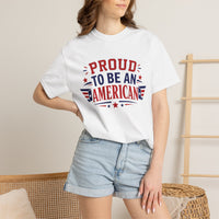 Load image into Gallery viewer, Proud to Be an American T-Shirt — Patriotic USA Flag Tee for 4th of July/Comfort Colors