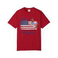 Load image into Gallery viewer, America 250 Years Flag Floral T-Shirt — God Shed His Grace/Comfort Colors