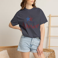 Load image into Gallery viewer, God Bless America T-Shirt — Patriotic Star Script Tee/Comfort Colors