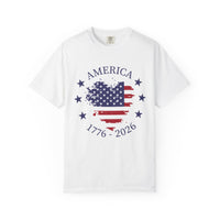 Load image into Gallery viewer, America 1776-2026 Flag Heart T-Shirt — Patriotic 4th of July Tee/Comfort Colors