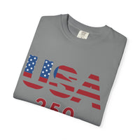 Load image into Gallery viewer, USA 250 T-Shirt — American Flag Patriotic Tee for Independence Day Celebrations/Comfort Colors