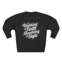 Load image into Gallery viewer, Walking In Faith Stumbling In Style Unisex Crewneck Sweatshirt
