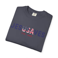 Load image into Gallery viewer, Jesus Saves Patriotic T-Shirt — USA Flag/Comfort Colors