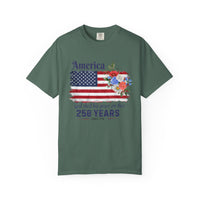 Load image into Gallery viewer, America 250 Years Flag Floral T-Shirt — God Shed His Grace/Comfort Colors