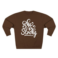 Load image into Gallery viewer, She Is Strong Unisex Crewneck Sweatshirt (White Lettering)
