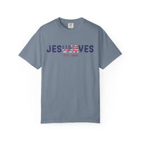 Load image into Gallery viewer, Jesus Saves Patriotic T-Shirt — USA Flag/Comfort Colors