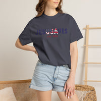 Load image into Gallery viewer, Jesus Saves Patriotic T-Shirt — USA Flag/Comfort Colors