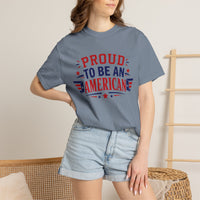 Load image into Gallery viewer, Proud to Be an American T-Shirt — Patriotic USA Flag Tee for 4th of July/Comfort Colors