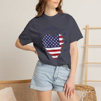 Load image into Gallery viewer, America 1776-2026 Flag Heart T-Shirt — Patriotic 4th of July Tee/Comfort Colors