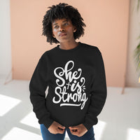 Load image into Gallery viewer, She Is Strong Unisex Crewneck Sweatshirt (White Lettering)
