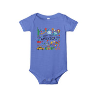 Load image into Gallery viewer, Infant Onesie — "Happy 250 America" Patriotic Baby Bodysuit