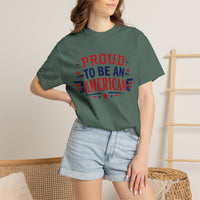 Load image into Gallery viewer, Proud to Be an American T-Shirt — Patriotic USA Flag Tee for 4th of July/Comfort Colors