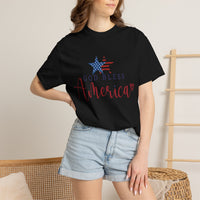 Load image into Gallery viewer, God Bless America T-Shirt — Patriotic Star Script Tee/Comfort Colors