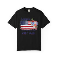 Load image into Gallery viewer, America 250 Years Flag Floral T-Shirt — God Shed His Grace/Comfort Colors