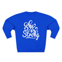 Load image into Gallery viewer, She Is Strong Unisex Crewneck Sweatshirt (White Lettering)
