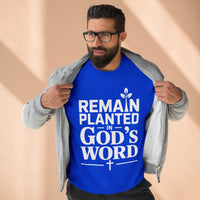 Load image into Gallery viewer, Remain Planted in God&#39;s Word Unisex Crewneck Sweatshirt (White Lettering)
