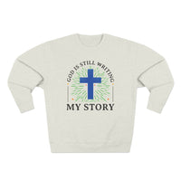 Load image into Gallery viewer, God Is Still Writing My Story Unisex Crewneck Sweatshirt (Black Lettering)
