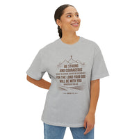 Load image into Gallery viewer, Be Strong and Courageous Unisex Oversized Boxy T-Shirt
