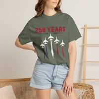 Load image into Gallery viewer, Anniversary Airshow T-Shirt — "250 Years" Jet Formation Design Comfort Colors