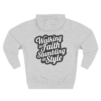 Load image into Gallery viewer, Walking In Faith Stumbling In Style Adult Unisex Hoodie (Design on Back)
