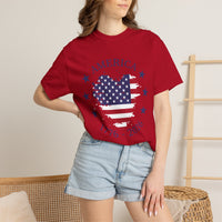 Load image into Gallery viewer, America 1776-2026 Flag Heart T-Shirt — Patriotic 4th of July Tee/Comfort Colors