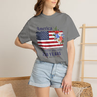 Load image into Gallery viewer, America 250 Years Flag Floral T-Shirt — God Shed His Grace/Comfort Colors
