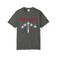 Load image into Gallery viewer, Anniversary Airshow T-Shirt — "250 Years" Jet Formation Design Comfort Colors