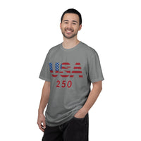 Load image into Gallery viewer, USA 250 T-Shirt — American Flag Patriotic Tee for Independence Day Celebrations/Comfort Colors