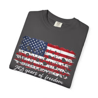 Load image into Gallery viewer, 250 Years of Freedom Flag/Flowers T-Shirt Comfort Colors