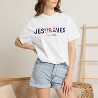Load image into Gallery viewer, Jesus Saves Patriotic T-Shirt — USA Flag/Comfort Colors