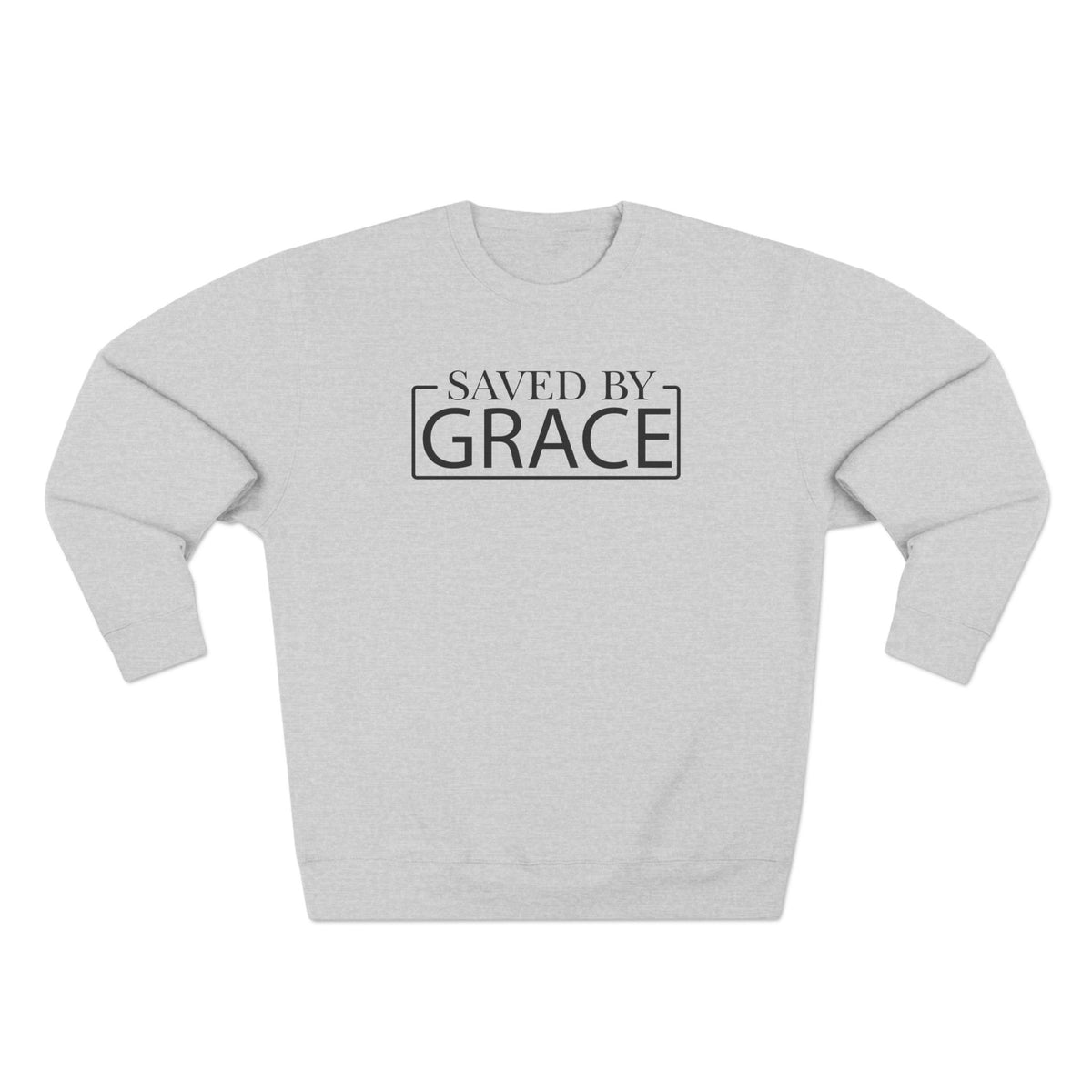 Saved by Grace 1.0 Unisex Crewneck Sweatshirt (Black Lettering)