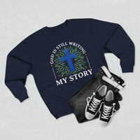 Load image into Gallery viewer, God Is Still Writing My Story Unisex Crewneck Sweatshirt (White Lettering)
