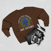 Load image into Gallery viewer, God Is Still Writing My Story Unisex Crewneck Sweatshirt (White Lettering)
