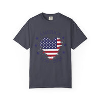 Load image into Gallery viewer, America 1776-2026 Flag Heart T-Shirt — Patriotic 4th of July Tee/Comfort Colors