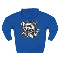 Load image into Gallery viewer, Walking In Faith Stumbling In Style Adult Unisex Hoodie (Design on Back)
