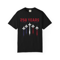Load image into Gallery viewer, Anniversary Airshow T-Shirt — "250 Years" Jet Formation Design Comfort Colors