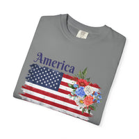 Load image into Gallery viewer, America 250 Years Flag Floral T-Shirt — God Shed His Grace/Comfort Colors