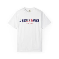 Load image into Gallery viewer, Jesus Saves Patriotic T-Shirt — USA Flag/Comfort Colors