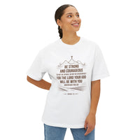 Load image into Gallery viewer, Be Strong and Courageous Unisex Oversized Boxy T-Shirt
