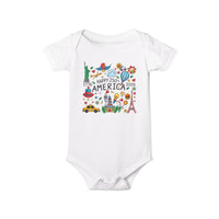 Load image into Gallery viewer, Infant Onesie — "Happy 250 America" Patriotic Baby Bodysuit