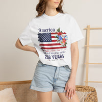 Load image into Gallery viewer, America 250 Years Flag Floral T-Shirt — God Shed His Grace/Comfort Colors