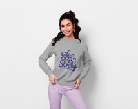 Load image into Gallery viewer, She Is Strong Unisex Crewneck Sweatshirt (Dark Blue Lettering)
