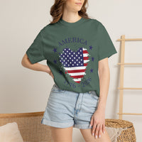 Load image into Gallery viewer, America 1776-2026 Flag Heart T-Shirt — Patriotic 4th of July Tee/Comfort Colors