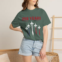Load image into Gallery viewer, Anniversary Airshow T-Shirt — "250 Years" Jet Formation Design Comfort Colors
