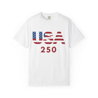 Load image into Gallery viewer, USA 250 T-Shirt — American Flag Patriotic Tee for Independence Day Celebrations/Comfort Colors