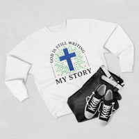 Load image into Gallery viewer, God Is Still Writing My Story Unisex Crewneck Sweatshirt (Black Lettering)
