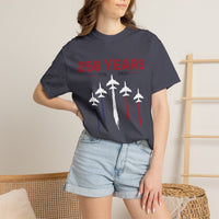 Load image into Gallery viewer, Anniversary Airshow T-Shirt — "250 Years" Jet Formation Design Comfort Colors